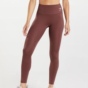 GYMSHARK Vital High-Waisted Cherry Brown Leggings for Active Lifestyle